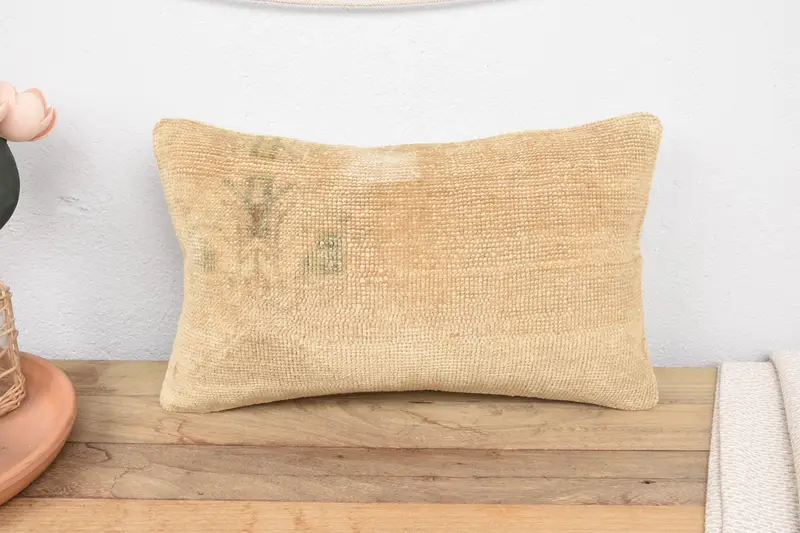 Pillow Sham, Boho Pillow Sham Cover, 12x20 Orange Pillow, Retro Throw Pillow Case, Ethnic Cushion Cover, Kilim Cushion Sham, Antique Pillows - 2