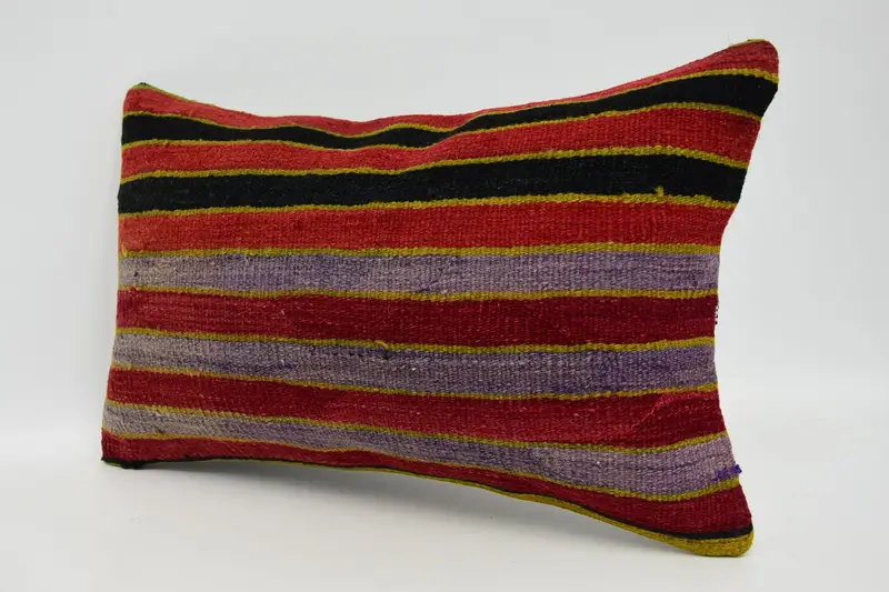 12x20 Red Cushion, Antique Pillows, Bright Cushion Case, Pillow Case, Kilim Rug Pillow Cover, Vintage Kilim Pillow, Turkish Kilim Pillow - 4