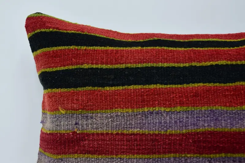 12x20 Red Cushion, Antique Pillows, Bright Cushion Case, Pillow Case, Kilim Rug Pillow Cover, Vintage Kilim Pillow, Turkish Kilim Pillow - 2