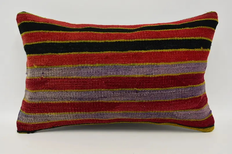 12x20 Red Cushion, Antique Pillows, Bright Cushion Case, Pillow Case, Kilim Rug Pillow Cover, Vintage Kilim Pillow, Turkish Kilim Pillow - 1