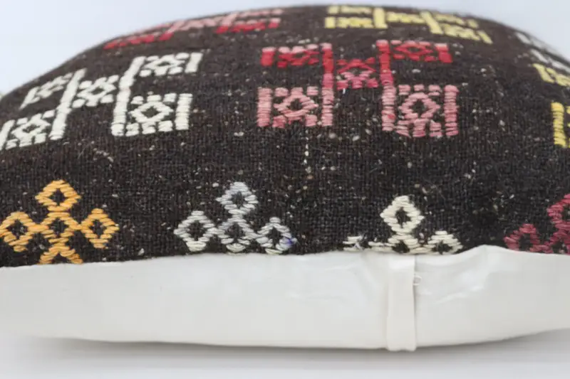 Vintage Throw Cushion, Handmade Kilim Cushion, 28x28 Brown Cushion, Vintage Kilim Throw Pillow, Cushion Case, Sofa Pillow Case, Pillow for Couch - 6