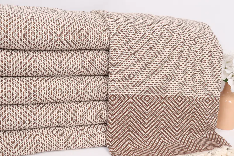 Organic Throw, Personalized Wedding Gift, Wedding Favors, 92x80 Cotton Diamond Towel, Beach Wedding Favor, Throw Blanket Couch, Decorative Blanket - 2