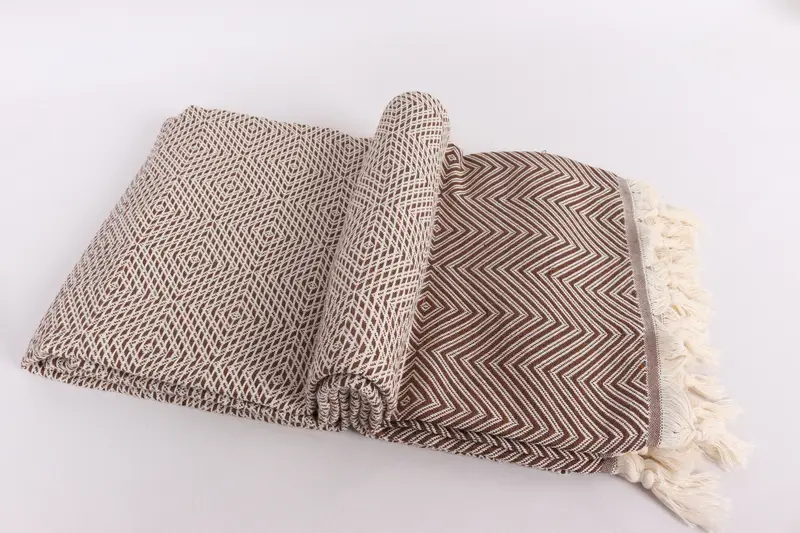 Organic Throw, Personalized Wedding Gift, Wedding Favors, 92x80 Cotton Diamond Towel, Beach Wedding Favor, Throw Blanket Couch, Decorative Blanket - 6