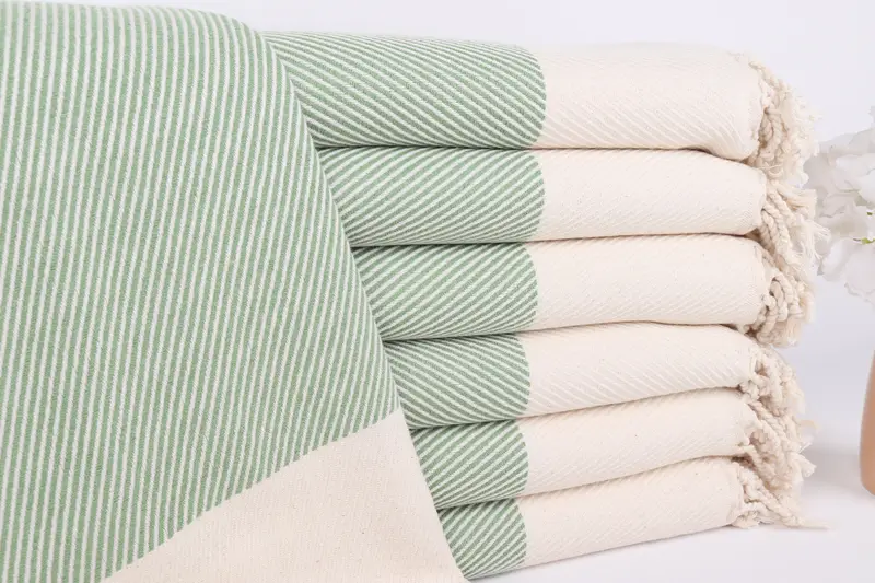 Kişiye Özel Türk Havlusu Yeşil Pamuk, 40x71 İnç