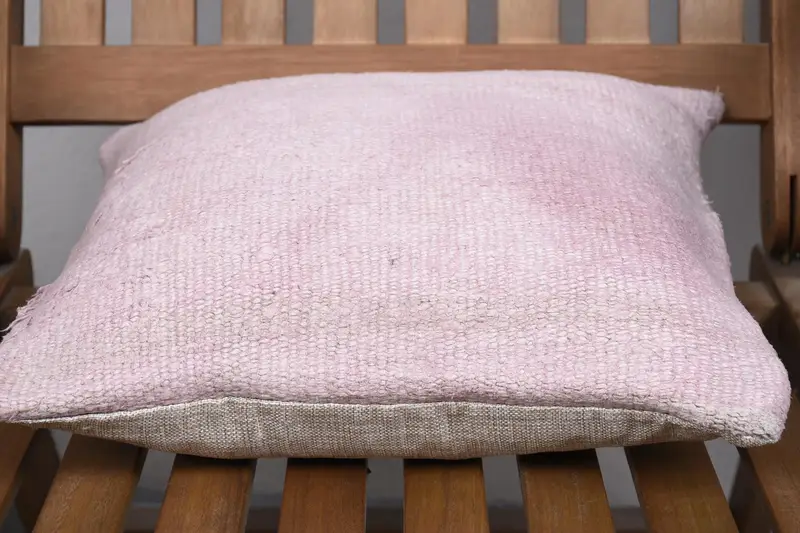 14x14 Pink Pillow Case, Boho Pillow Sham Cover, Kilim Cushion Sham, Aztec Cushion, Cushion, Antique Pillows, Authentic Pillow Case - 5