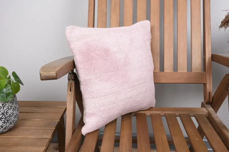 14x14 Pink Pillow Case, Boho Pillow Sham Cover, Kilim Cushion Sham, Aztec Cushion, Cushion, Antique Pillows, Authentic Pillow Case - 2
