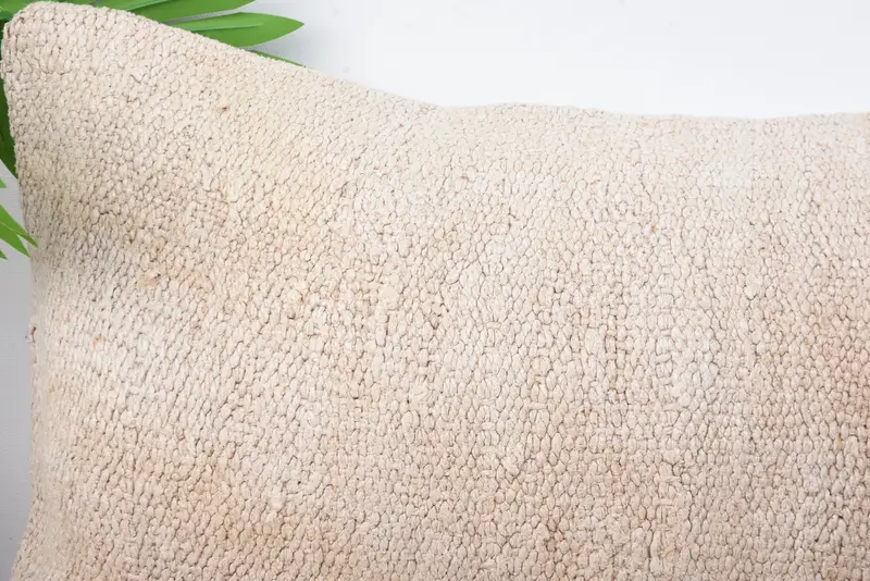 Interior Designer Pillow, Pillow for Couch, Vintage Kilim Throw Pillow, Wool Kilim Pillow Pillow Cover, Cushion Case, 12x20 Beige Cushion Cover - 2