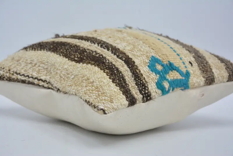 Cushion Case, Turkish Pillow, Vintage Kilim Pillow, Authentic Cushion Case, Kilim Pillow Cover, Handmade Cushion Cover, 12x12 Beige Cushion Case - 6