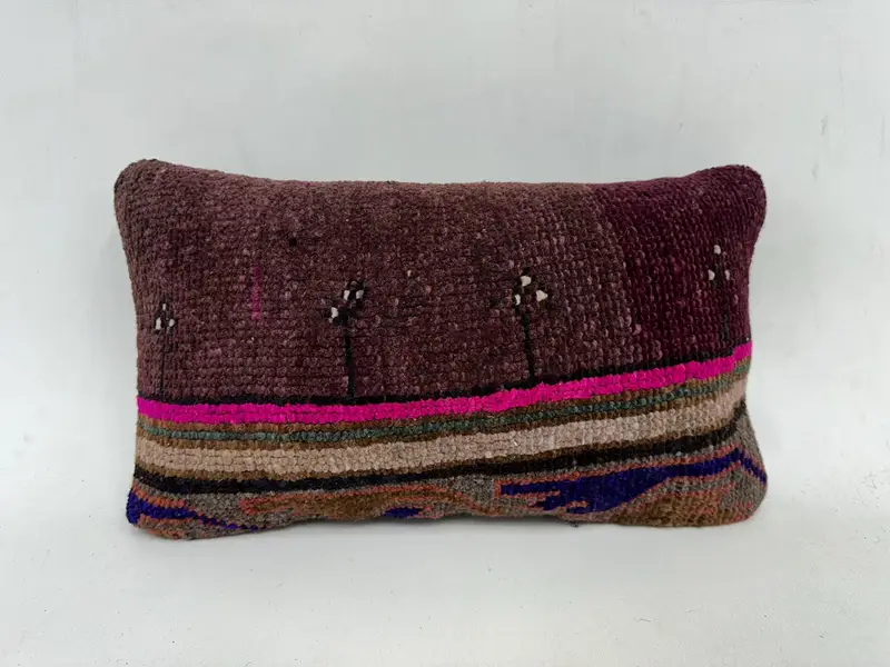 Purple & Pink Southwestern Pillow, 12x20 Inches Decorative Pillow - 1