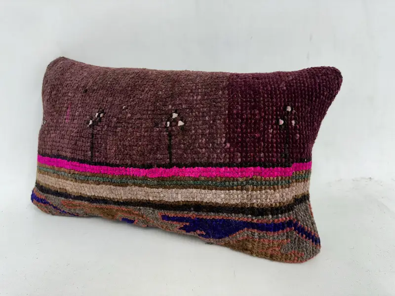 Purple & Pink Southwestern Pillow, 12x20 Inches Decorative Pillow - 4