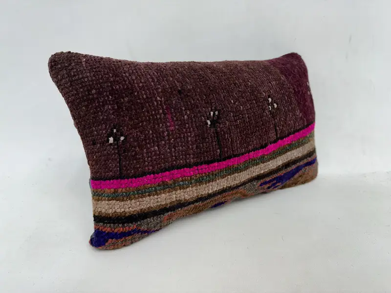 Purple & Pink Southwestern Pillow, 12x20 Inches Decorative Pillow - 3