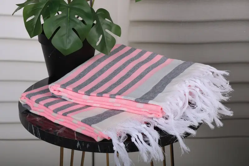 Gym Towel, 68x40 Cotton Striped Towel, Bridesmaid Gift Towel, Personalized Gifts, Gifts For Him, Family Gift, Luxury Turkish beach towel with fringe - 3