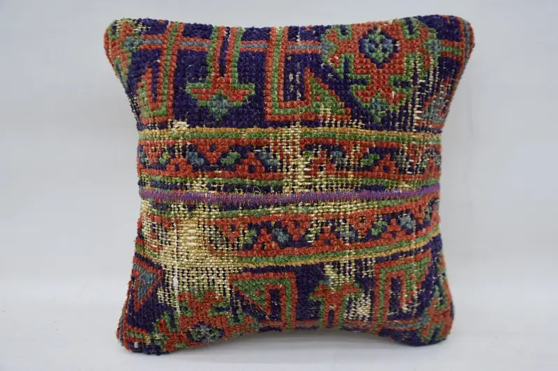 Cushion Case, Pillow for Couch, Interior Designer Pillow, Boho Pillow Sham Cover, Traditional Pillow, 12x12 Blue Pillow Cover - 4