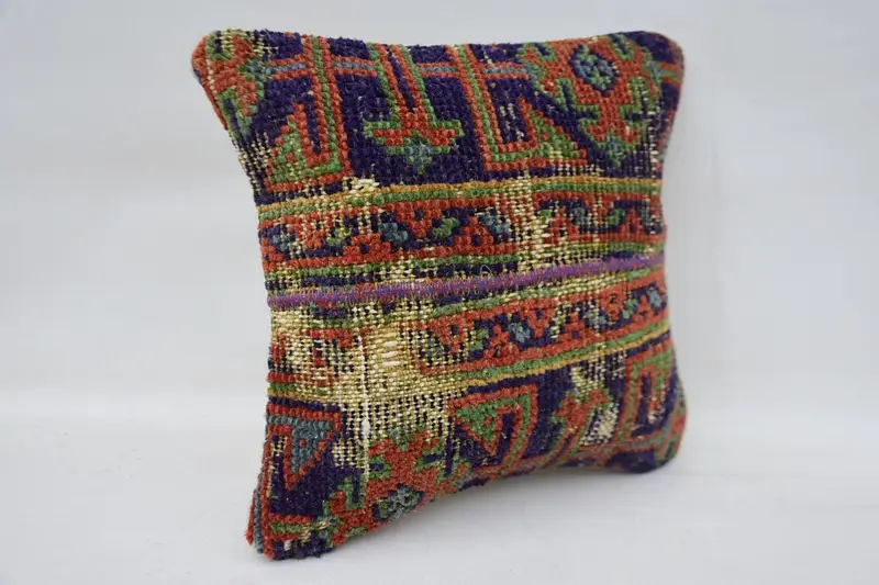 Cushion Case, Pillow for Couch, Interior Designer Pillow, Boho Pillow Sham Cover, Traditional Pillow, 12x12 Blue Pillow Cover - 3
