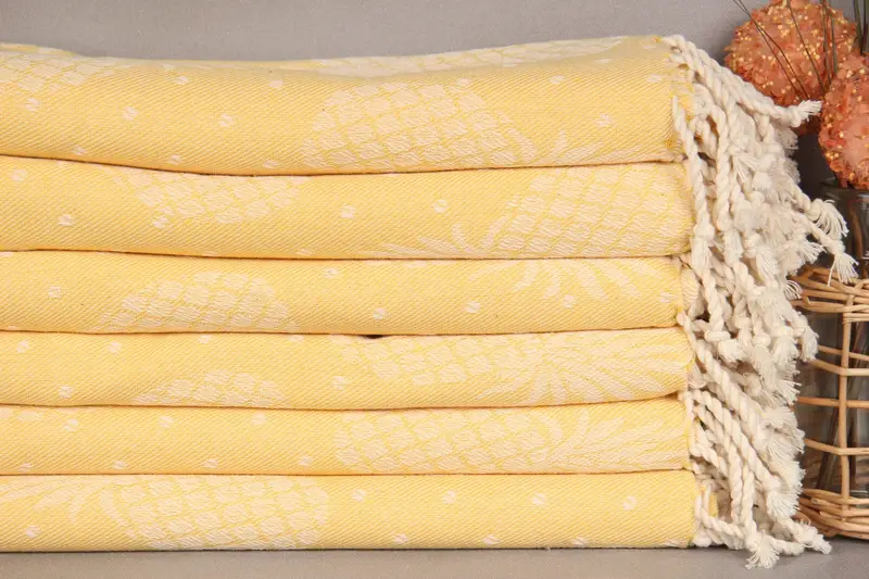 Spa Gift Towel, 80x40 Cotton Pineapple Design Towel, Soft towel, Yoga Towel, Handmade Gift, Summer Gift Ideas, Bridesmaid Gifts, Turkish beach towel - 3