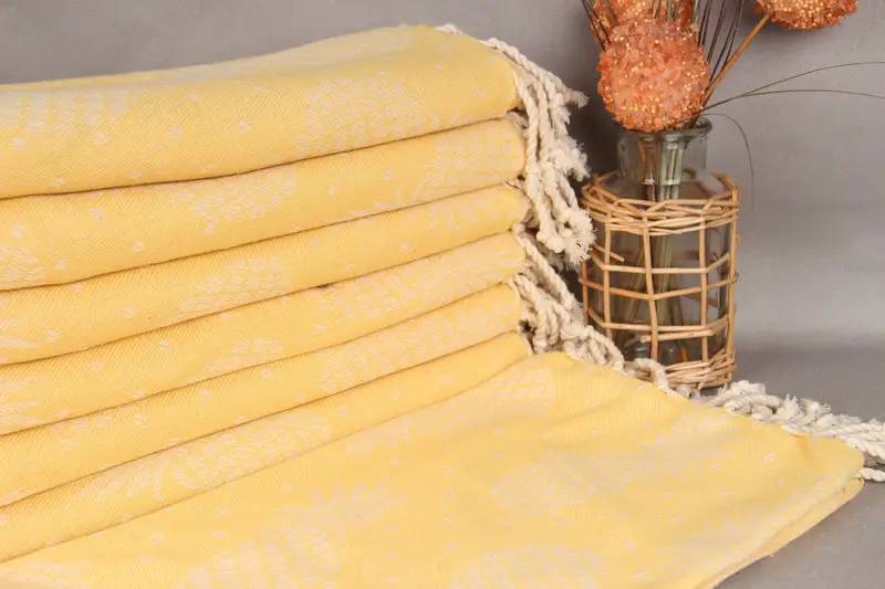 Spa Gift Towel, 80x40 Cotton Pineapple Design Towel, Soft towel, Yoga Towel, Handmade Gift, Summer Gift Ideas, Bridesmaid Gifts, Turkish beach towel - 2