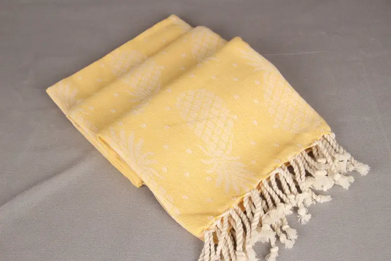 Spa Gift Towel, 80x40 Cotton Pineapple Design Towel, Soft towel, Yoga Towel, Handmade Gift, Summer Gift Ideas, Bridesmaid Gifts, Turkish beach towel - 8