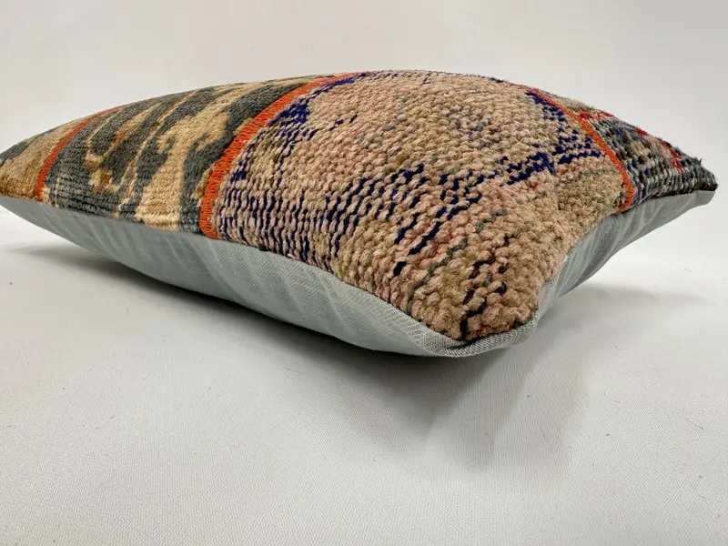 Boho Pillow Sham Cover, 12x20 Blue Pillow, Turkish Rugs Pillow Sham, Interior Designer Pillow, Pillow Cover, Boho Pillow - 6