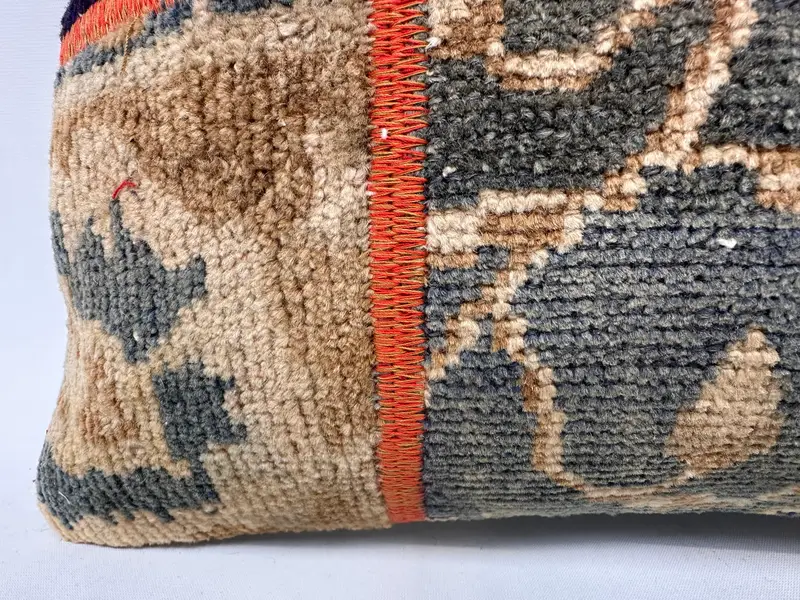 Boho Pillow Sham Cover, 12x20 Blue Pillow, Turkish Rugs Pillow Sham, Interior Designer Pillow, Pillow Cover, Boho Pillow - 2