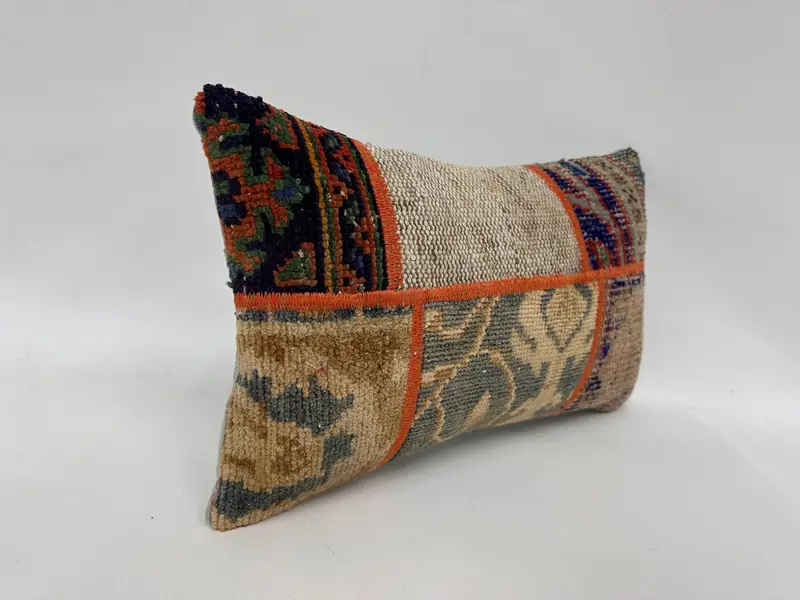 Boho Pillow Sham Cover, 12x20 Blue Pillow, Turkish Rugs Pillow Sham, Interior Designer Pillow, Pillow Cover, Boho Pillow - 3