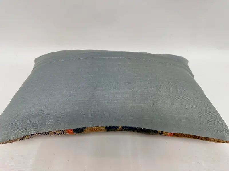 Boho Pillow Sham Cover, 12x20 Blue Pillow, Turkish Rugs Pillow Sham, Interior Designer Pillow, Pillow Cover, Boho Pillow - 7