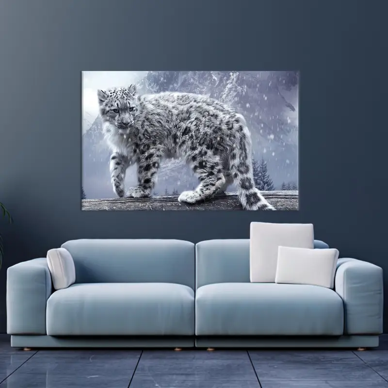 Wilder Winter-Leinwand: Verschneite Tierszene für Man Cave