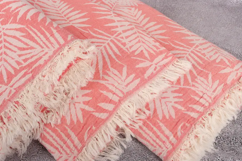 Housewarming Gift, Throw Blankets for Couch, 100x80 Cotton Floral Patterned Towel, Personalized Blanket, Girl Trip Party Favor, Throw Blanket - 5