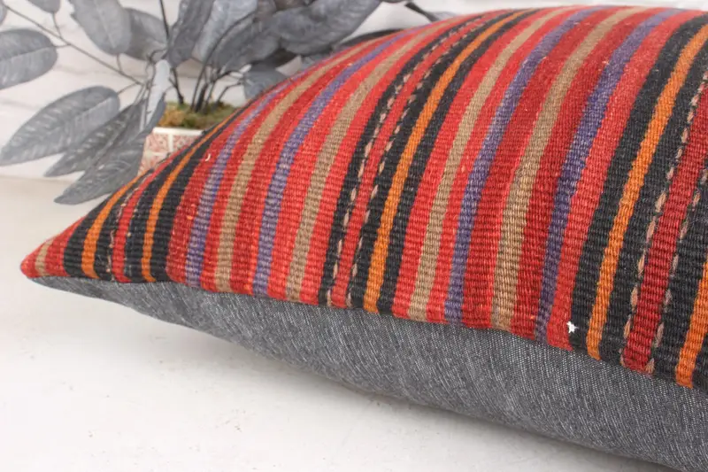 Southwestern Pillow, Car Pillow, Boho Pillow Sham Cover, Pillow Cover, Pillow for Sofa, 24x24 Red Cushion Cover, Kilim Pillow - 7