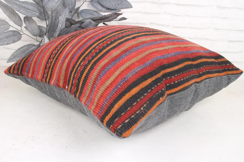 Southwestern Pillow, Car Pillow, Boho Pillow Sham Cover, Pillow Cover, Pillow for Sofa, 24x24 Red Cushion Cover, Kilim Pillow - 6