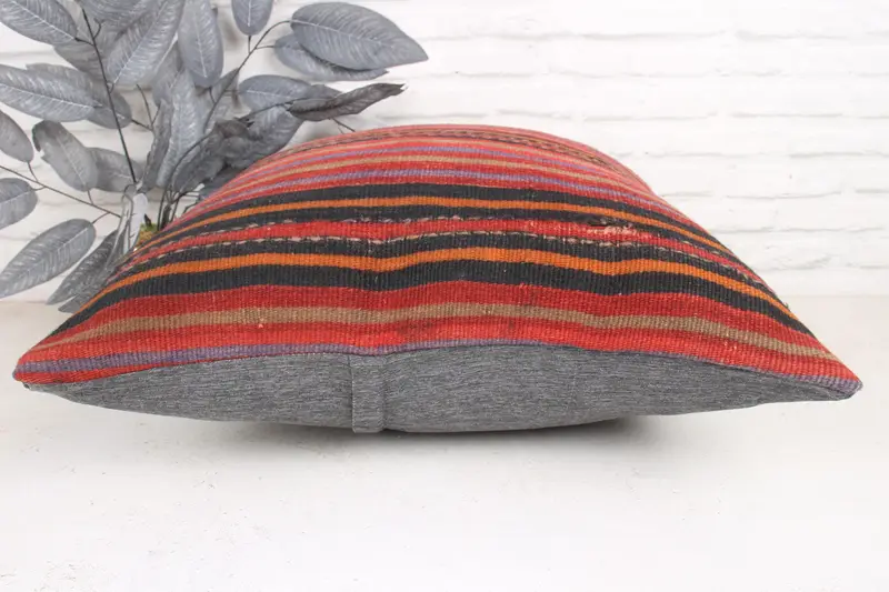 Southwestern Pillow, Car Pillow, Boho Pillow Sham Cover, Pillow Cover, Pillow for Sofa, 24x24 Red Cushion Cover, Kilim Pillow - 5