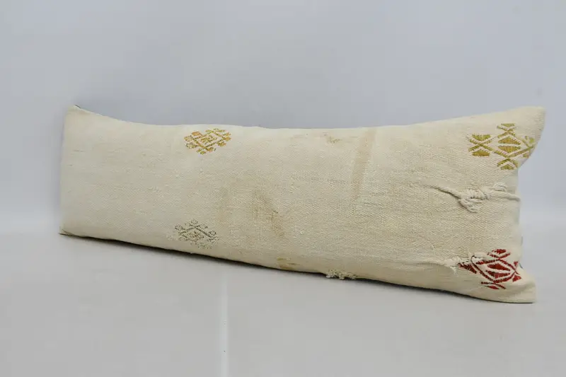 12x36 Beige Pillow Cover, Yoga Pillow, Ethnical Kilim Rug Pillow, Neutral Pillow, Turkish Kilim Pillow, Pillow Case, Boho Pillow - 4