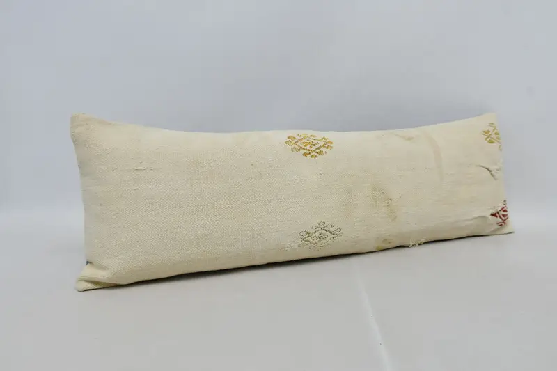 12x36 Beige Pillow Cover, Yoga Pillow, Ethnical Kilim Rug Pillow, Neutral Pillow, Turkish Kilim Pillow, Pillow Case, Boho Pillow - 3