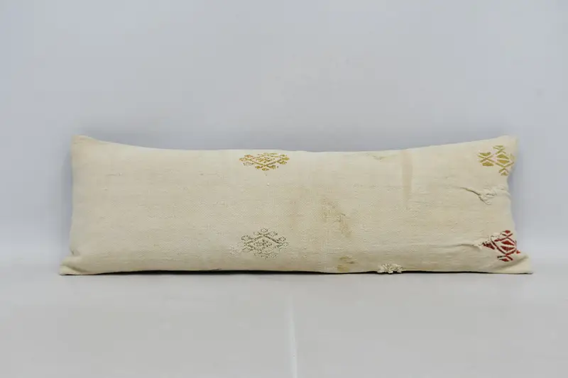 12x36 Beige Pillow Cover, Yoga Pillow, Ethnical Kilim Rug Pillow, Neutral Pillow, Turkish Kilim Pillow, Pillow Case, Boho Pillow - 1