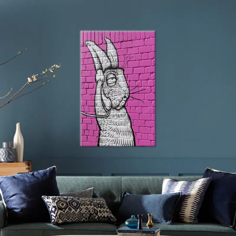 Enchanted Canvas: White Rabbit's Whimsical Phone Chat