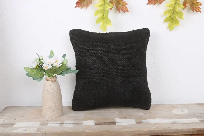 Vintage Kilim Throw Pillow, Ethnical Kilim Rug Pillow, Turkish Pillow, Cushion, Designer Throw Cushion Cover, 12x12 Brown Pillow - 2