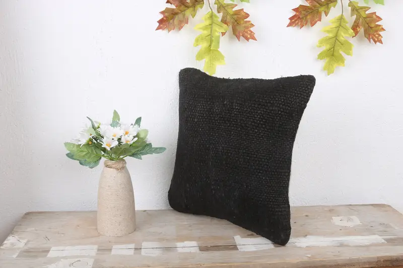 Vintage Kilim Throw Pillow, Ethnical Kilim Rug Pillow, Turkish Pillow, Cushion, Designer Throw Cushion Cover, 12x12 Brown Pillow - 4