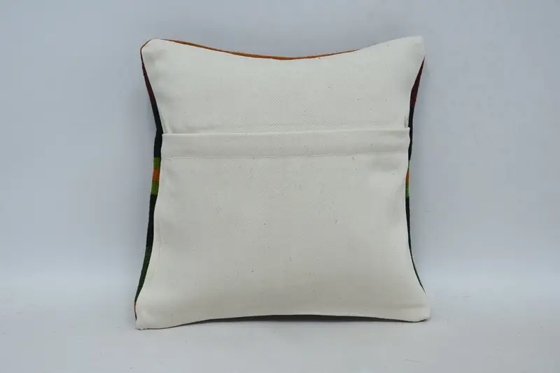 Pillow Cover, 12x12 Green Pillow Cover, Kilim Cushion Sham, Handmade Kilim Cushion, Rustic Cushion Cover, Vintage Kilim Throw Pillow - 6
