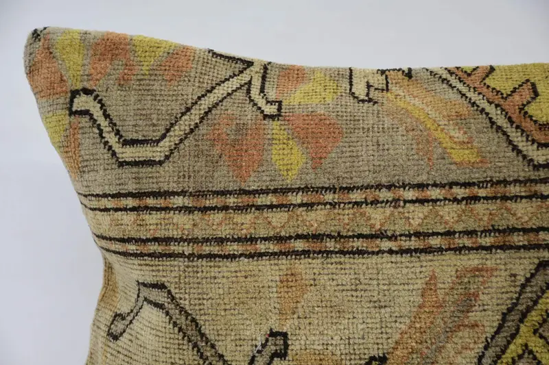 Antique Pillows, Cushion Cover, Kilim Pillow Cover, 16x48 Beige Cushion, Decorative Throw Cushion, Ethnical Kilim Rug Pillow - 2