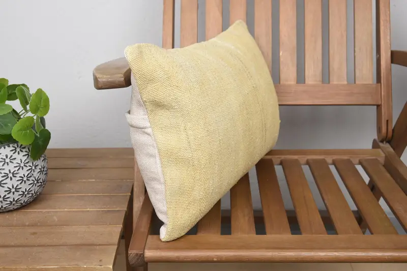 Pillow for Sofa, Handmade Kilim Cushion, Outdoor Bolster Pillow Cover, Living Room Throw Pillow, Cushion Case, 12x20 Beige Cushion Case, Boho Pillow - 2
