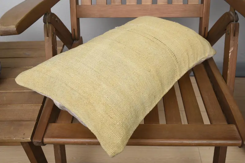 Pillow for Sofa, Handmade Kilim Cushion, Outdoor Bolster Pillow Cover, Living Room Throw Pillow, Cushion Case, 12x20 Beige Cushion Case, Boho Pillow - 4
