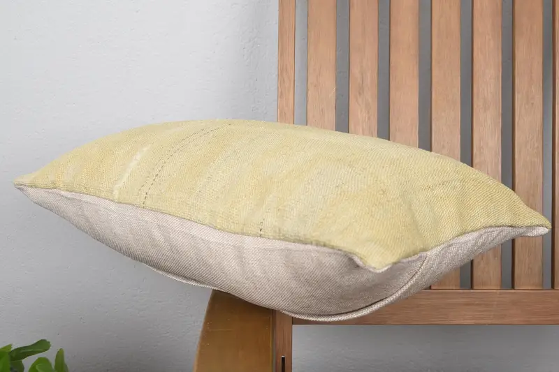 Pillow for Sofa, Handmade Kilim Cushion, Outdoor Bolster Pillow Cover, Living Room Throw Pillow, Cushion Case, 12x20 Beige Cushion Case, Boho Pillow - 6