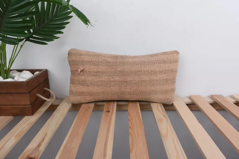 Kilim Cushion Sham, Ethnical Kilim Rug Pillow, Vintage Pillow, Accent Throw Pillow, Accent Throw Pillow Sham, 8x16 Beige Pillow Sham, Cushion Cover - 1