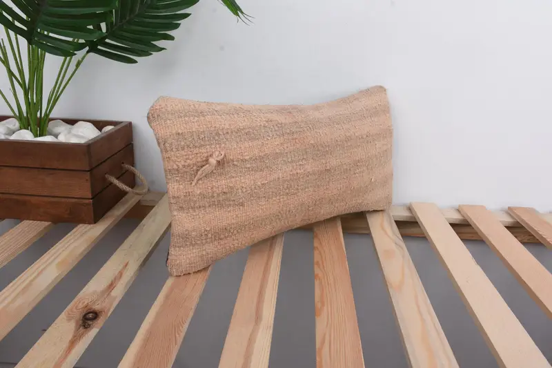 Kilim Cushion Sham, Ethnical Kilim Rug Pillow, Vintage Pillow, Accent Throw Pillow, Accent Throw Pillow Sham, 8x16 Beige Pillow Sham, Cushion Cover - 4