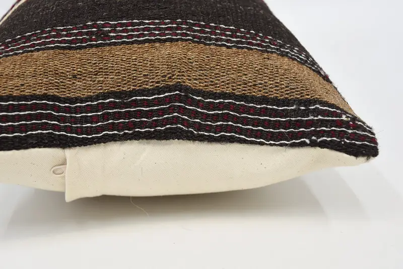 Tribal Pillow, 12x24 Brown Cushion Cover, Boho Pillow, Handmade Throw Cushion Case, Cushion Case, Kilim Cushion Sham, Vintage Pillow - 5