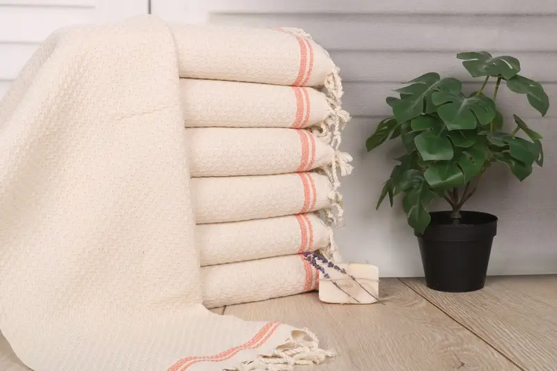 38x18 Cotton Striped Towel, Home Decor Towel, Bridal Shower Gift, Xmas Gifts, Personalized Dish Towel, Monogram Hand Towel, Turkish Tea Towel - 1