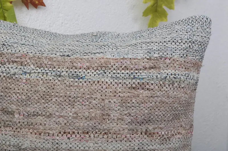 Rustic Pillow Cover, Ethnical Kilim Rug Pillow, Pillow for Couch, Office Chair Pillow, Pillow Case, 16x16 Beige Pillow, Boho Pillow - 5