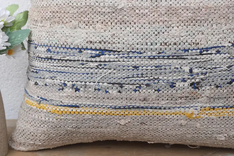 Rustic Pillow Cover, Ethnical Kilim Rug Pillow, Pillow for Couch, Office Chair Pillow, Pillow Case, 16x16 Beige Pillow, Boho Pillow - 3