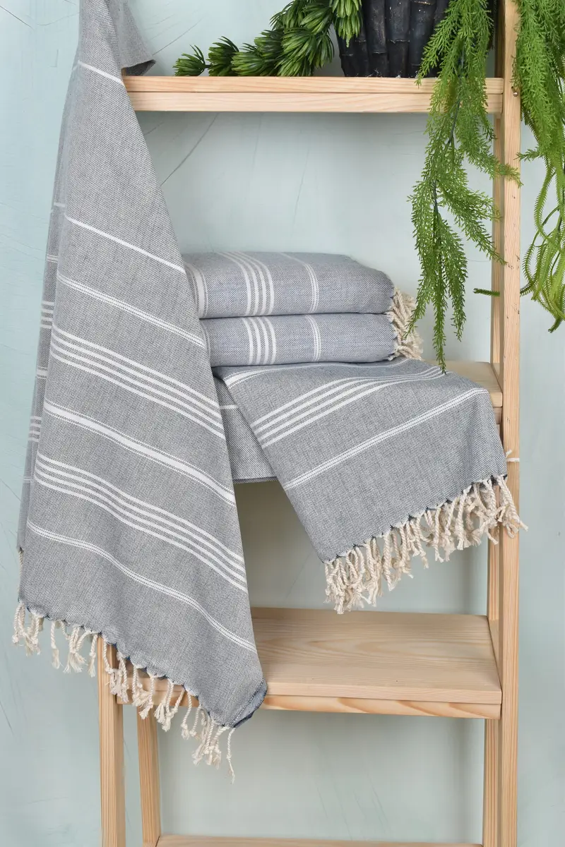 Lightweight towel, 70x40 Cotton Striped Towel, Bride Gift, Gift For Wedding Day, Monogram Beach Towel, Gym Towel, Bachelorette Gifts, Guest Towel - 6