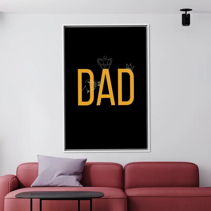 Modern Black Canvas Print: Minimalist Dad Wall Art, Father’s Day Gift, Superhero Dad Poster for Man - 1