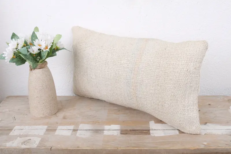 8x16 White Pillow Case, Southwestern Cushion Case, Gift Pillow, Cushion Case, Kilim Cushion Sham, Boho Pillow, Retro Cushion Case - 4